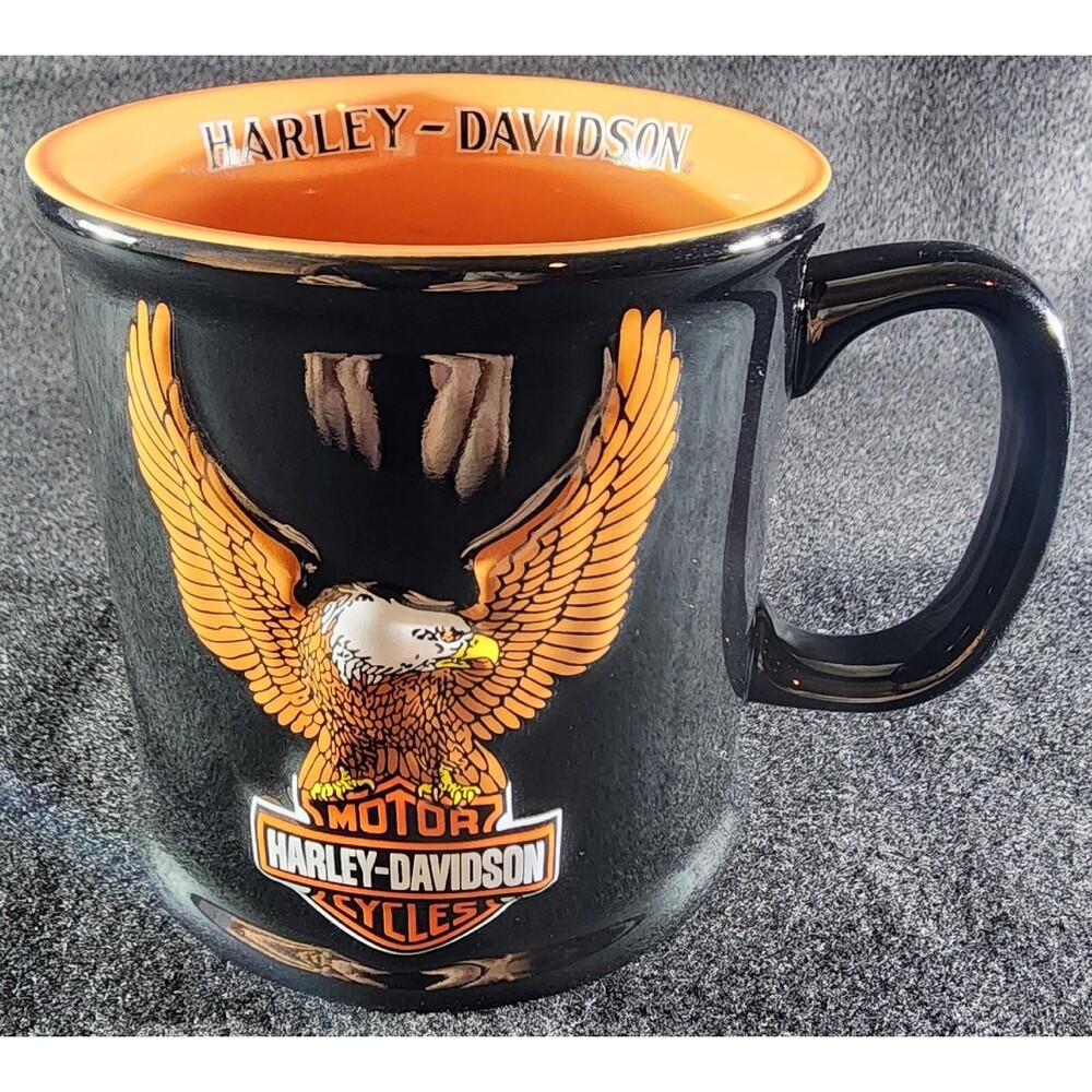 Harley Davidson ~Raised Eagle Soars Bar Shield Logo ~ Coffee 3D Mug/Cup